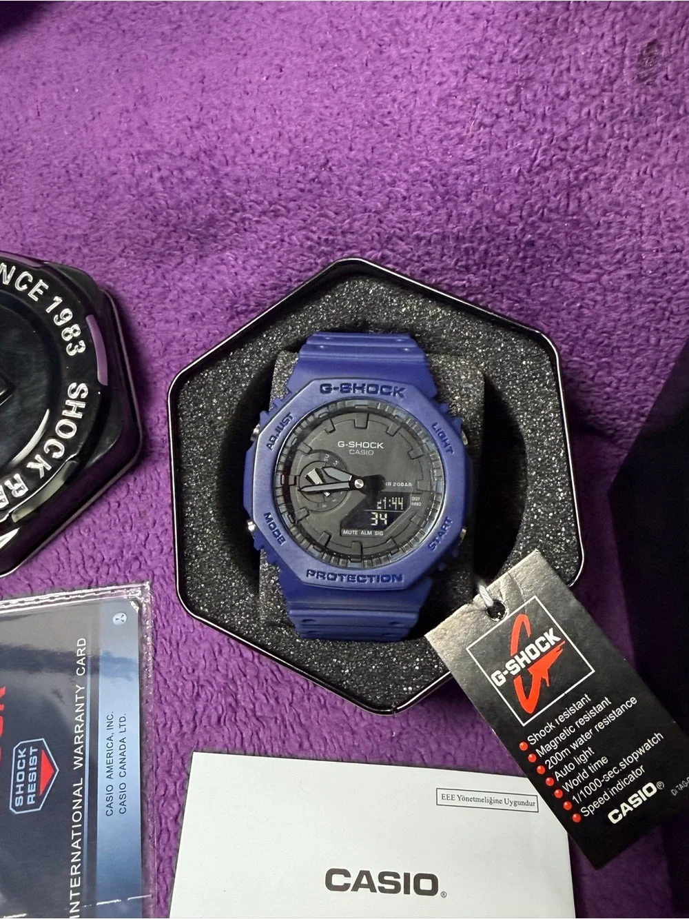 Casio G-Shock Blue and Black Resin Digital Analog Watch